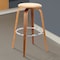Armen Living Harbor 26" Counter Height Backless Swivel Cream Faux Leather and Walnut Wood Bar Stool LCHBBACRWA26 - alternate 3